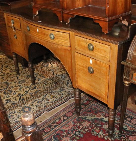 Late George III inlaid mahogany sideboard